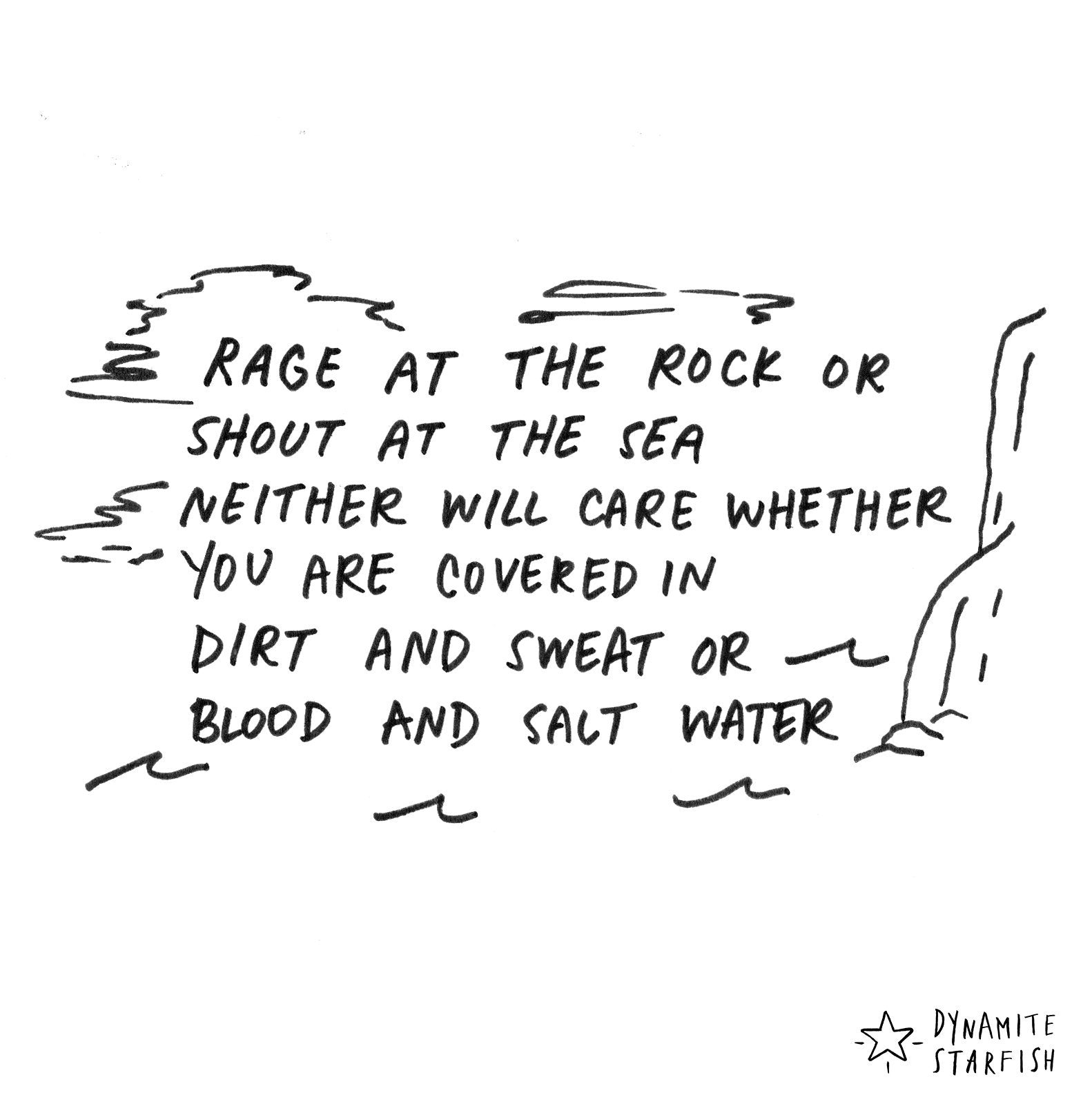 100 Drawings about Climbing — Rage and Shout - Dynamite Starfish