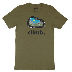 Climb: Yosemite Carabiner — Unisex Rock Climbing T-Shirt