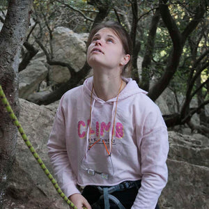 Climb for Snacks — Women’s Crop Hooded Sweatshirt