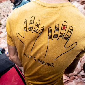 Keep Climbing Taped Hands — Men's / Unisex Rock Climbing T-Shirt