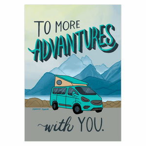 rock climbing t-shirts gifts - Greeting Cards-Van Life Adventures - Climber Van Greeting Card - Dynamite Starfish - gift for climber