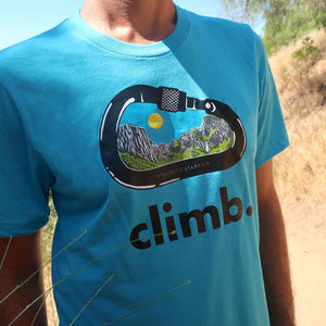 Climb: Yosemite Carabiner — Unisex Rock Climbing T-Shirt