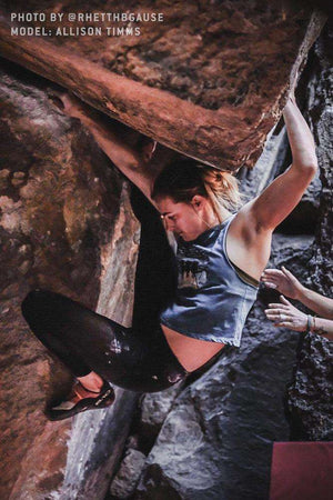 rock climbing t-shirts gifts - Women's Tank Tops-Sunset Boulderers Women’s Crop Tank — Heather Agate - Dynamite Starfish - gift for climber