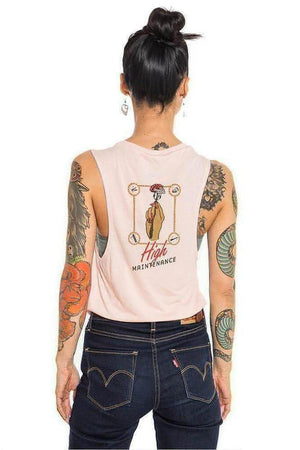 rock climbing t-shirts gifts - Women's Tank Tops-High Maintenance — Women's Rock Climbing Muscle Tank - Dynamite Starfish - gift for climber