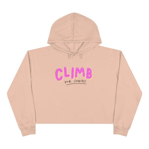 rock climbing t-shirts gifts - Women's Crop Hoodies-Climb for Snacks — Women’s Crop Hooded Sweatshirt - Dynamite Starfish - gift for climber