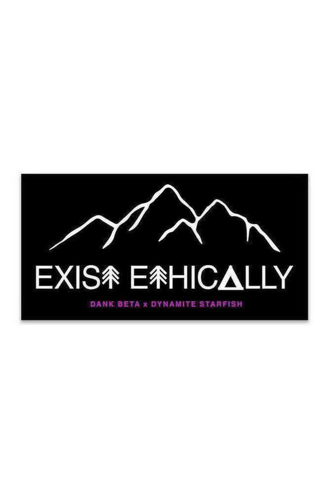 rock climbing t-shirts gifts - Stickers-Exist Ethically — 3" x 1.5" Sticker - Dynamite Starfish - gift for climber