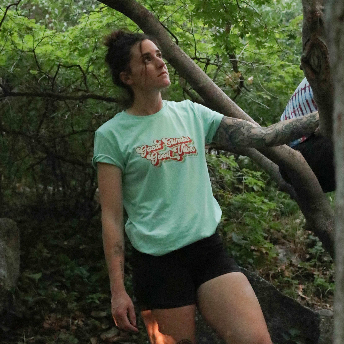 Good Climbs Good Vibes — Unisex Rock Climbing T-Shirt