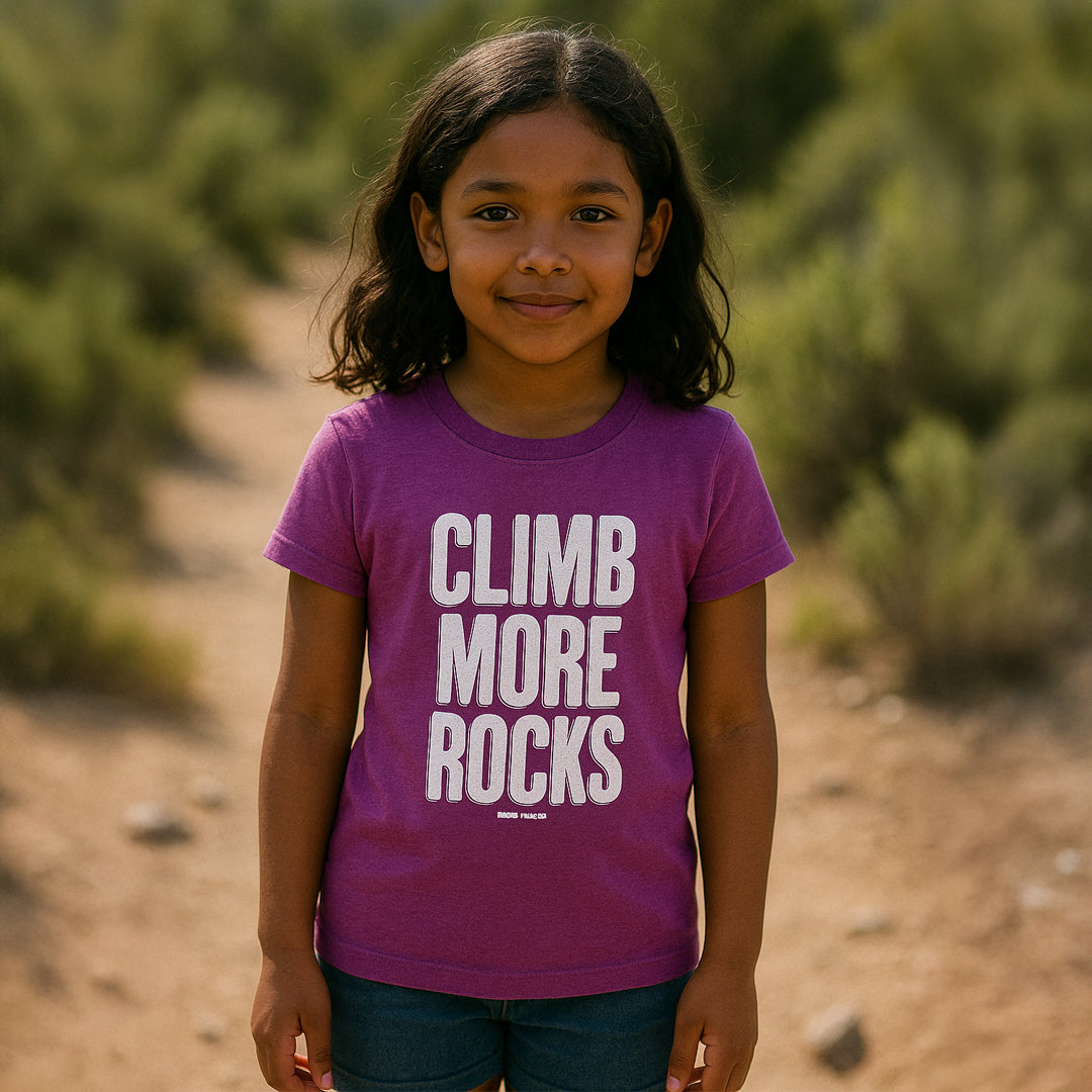 Climb More Rocks — Youth Kids' Rock Climbing T-Shirt