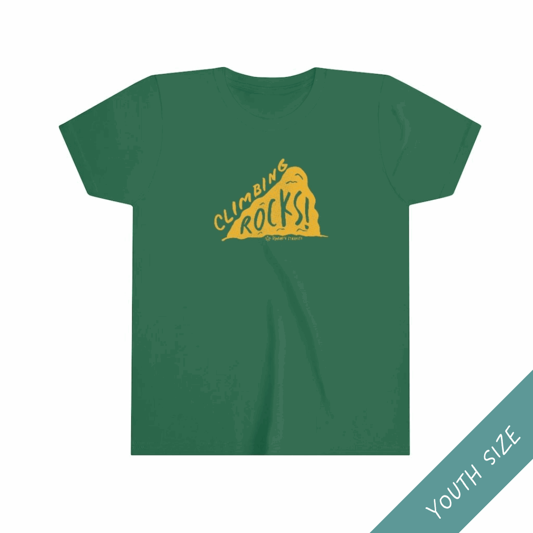 rock climbing t-shirts gifts - Youth T-Shirts-Climbing Rocks! — Youth Kid's Rock Climbing T-Shirt - Dynamite Starfish - gift for climber