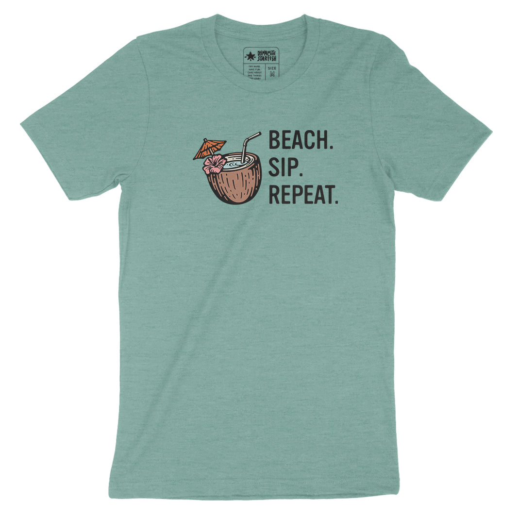 Beach. Sip. Repeat. — Unisex T-Shirt