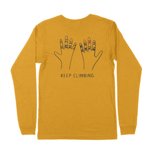 Keep Climbing Taped Hands — Unisex Rock Climbing Long Sleeve T-Shirt