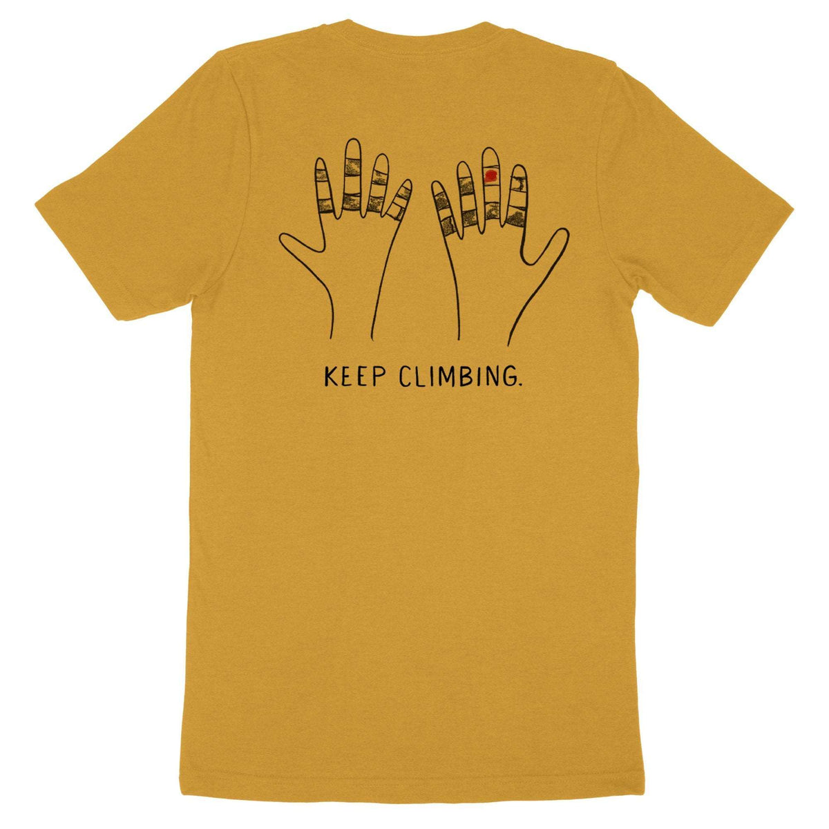 rock climbing t-shirts gifts - Unisex T-Shirts-Keep Climbing Taped Hands — Men's / Unisex Rock Climbing T-Shirt - Dynamite Starfish - gift for climber