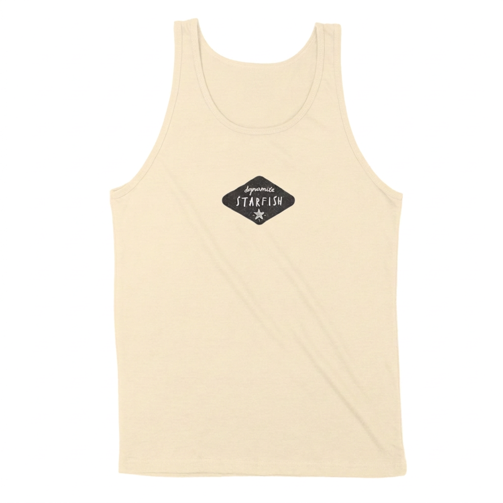 Natural-color tank front with Dynamite Starfish chest logo, without neck tag