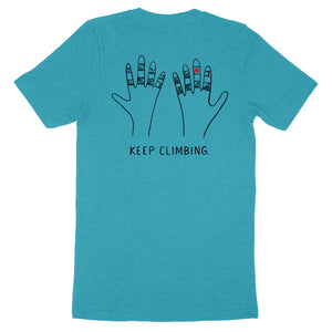 Keep Climbing Taped Hands — Unisex Rock Climbing T-Shirt