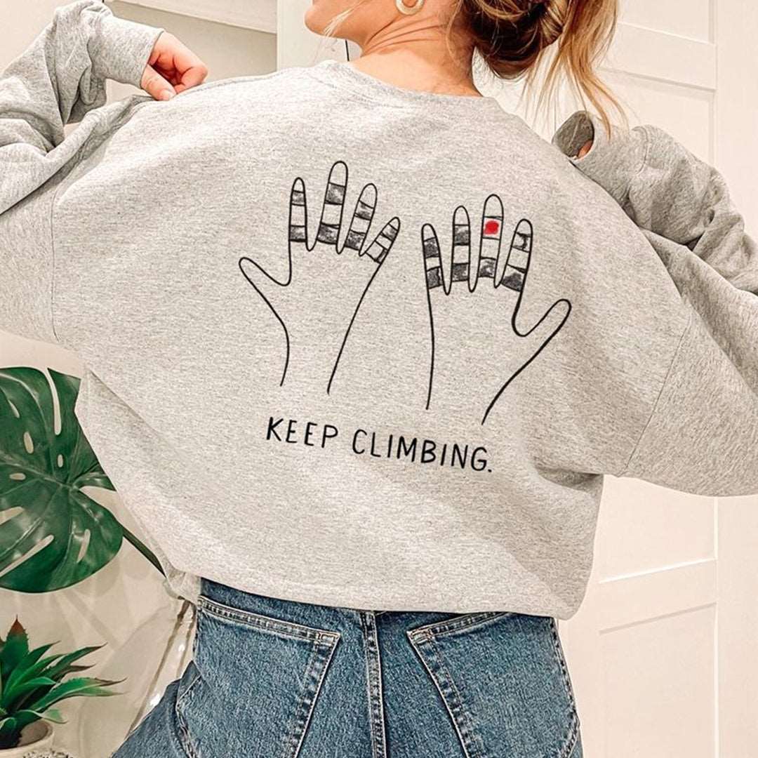Keep Climbing Taped Hands — Unisex Rock Climbing Sweatshirt