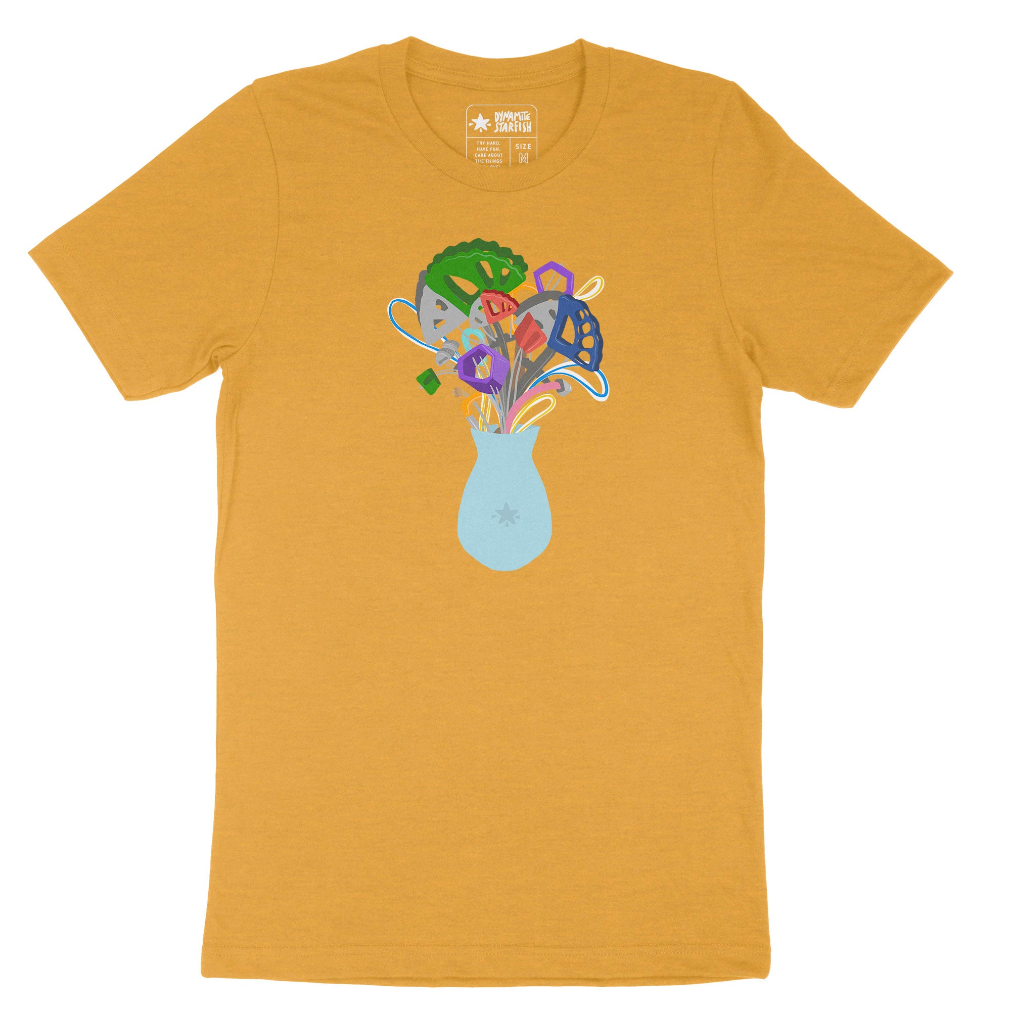 Trad Climbing Gear Bouquet — Unisex T-Shirt - Dynamite Starfish