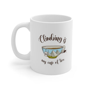 rock climbing t-shirts gifts - Mugs-Climbing is My Cup of Tea — Ceramic Mug - Dynamite Starfish - gift for climber