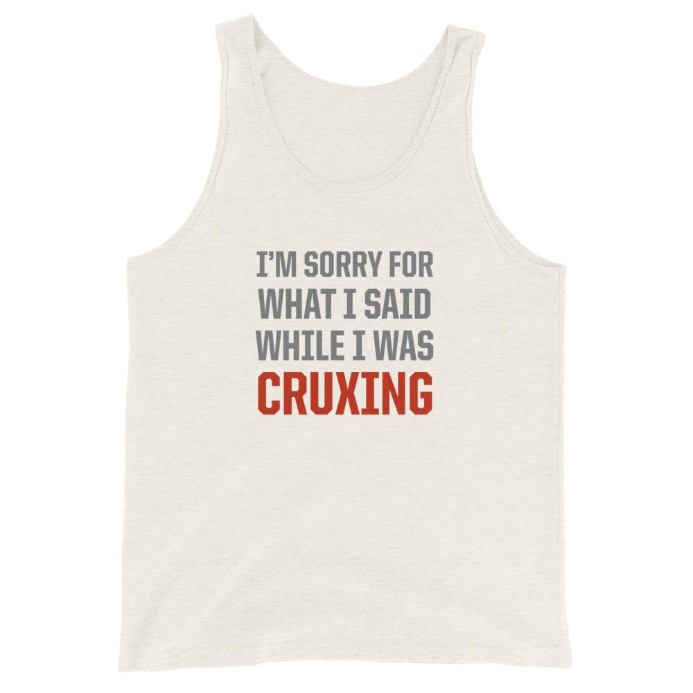 rock climbing t-shirts gifts - Unisex Tank Tops-Sorry Cruxing — Unisex Triblend Tank Top - Dynamite Starfish - gift for climber