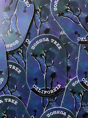 rock climbing t-shirts gifts - Stickers-Joshua Tree Night Sky — 2"x3" Sticker - Dynamite Starfish - gift for climber