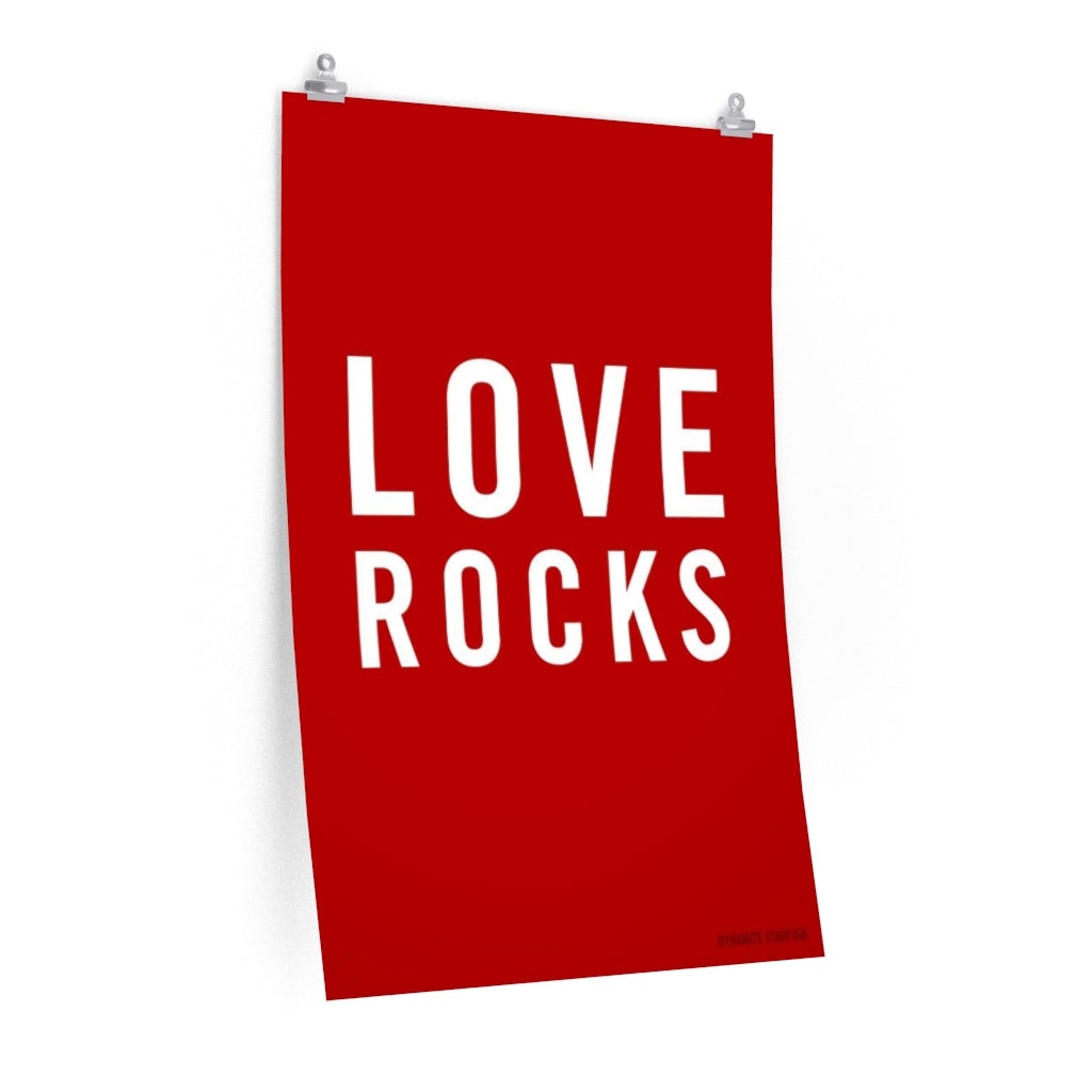 rock climbing t-shirts gifts - Poster-Love Rocks — Rock Climbing Art Poster - Dynamite Starfish - gift for climber