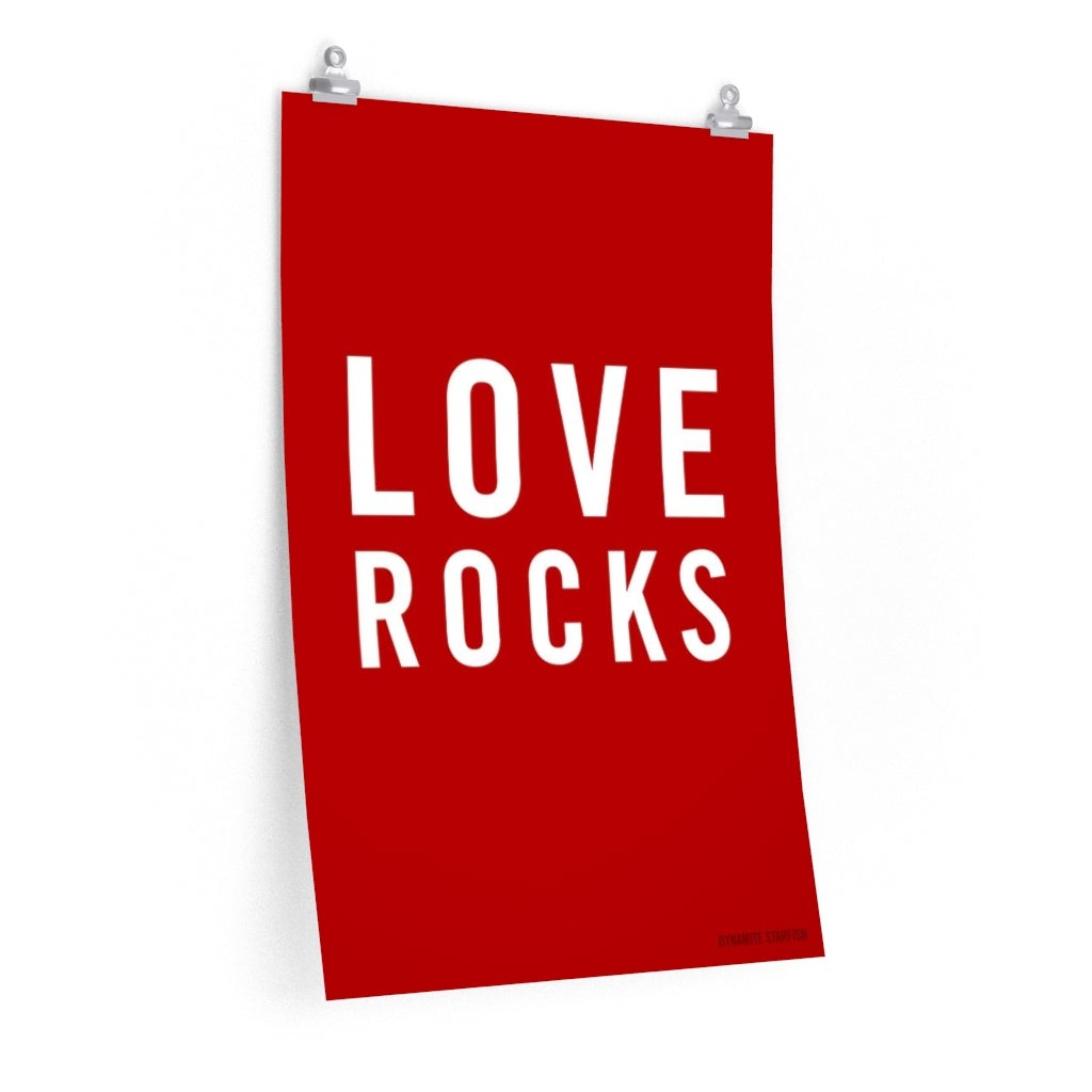 rock climbing t-shirts gifts - Poster-Love Rocks — Rock Climbing Art Poster - Dynamite Starfish - gift for climber