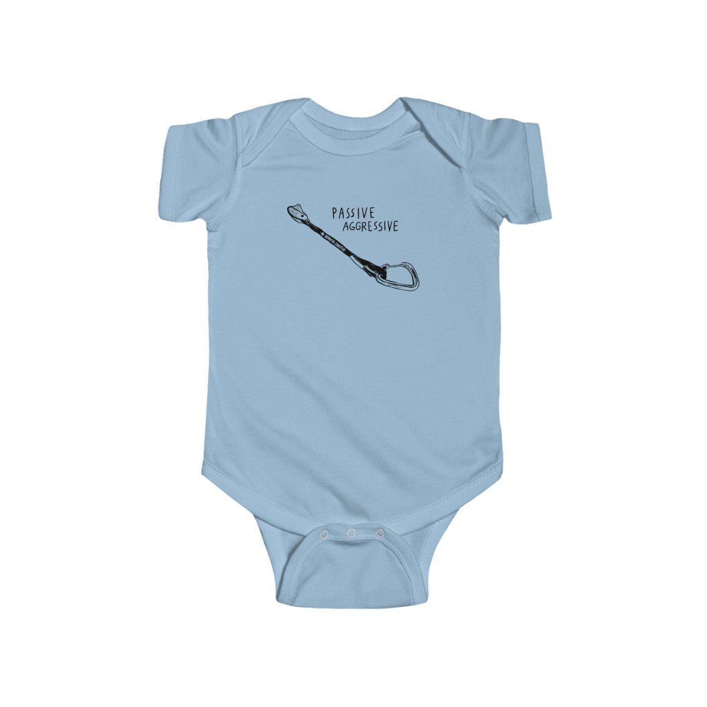 rock climbing t-shirts gifts - Baby Onesies-Passive Aggressive — Baby Climber Onesie for Infants - Dynamite Starfish - gift for climber