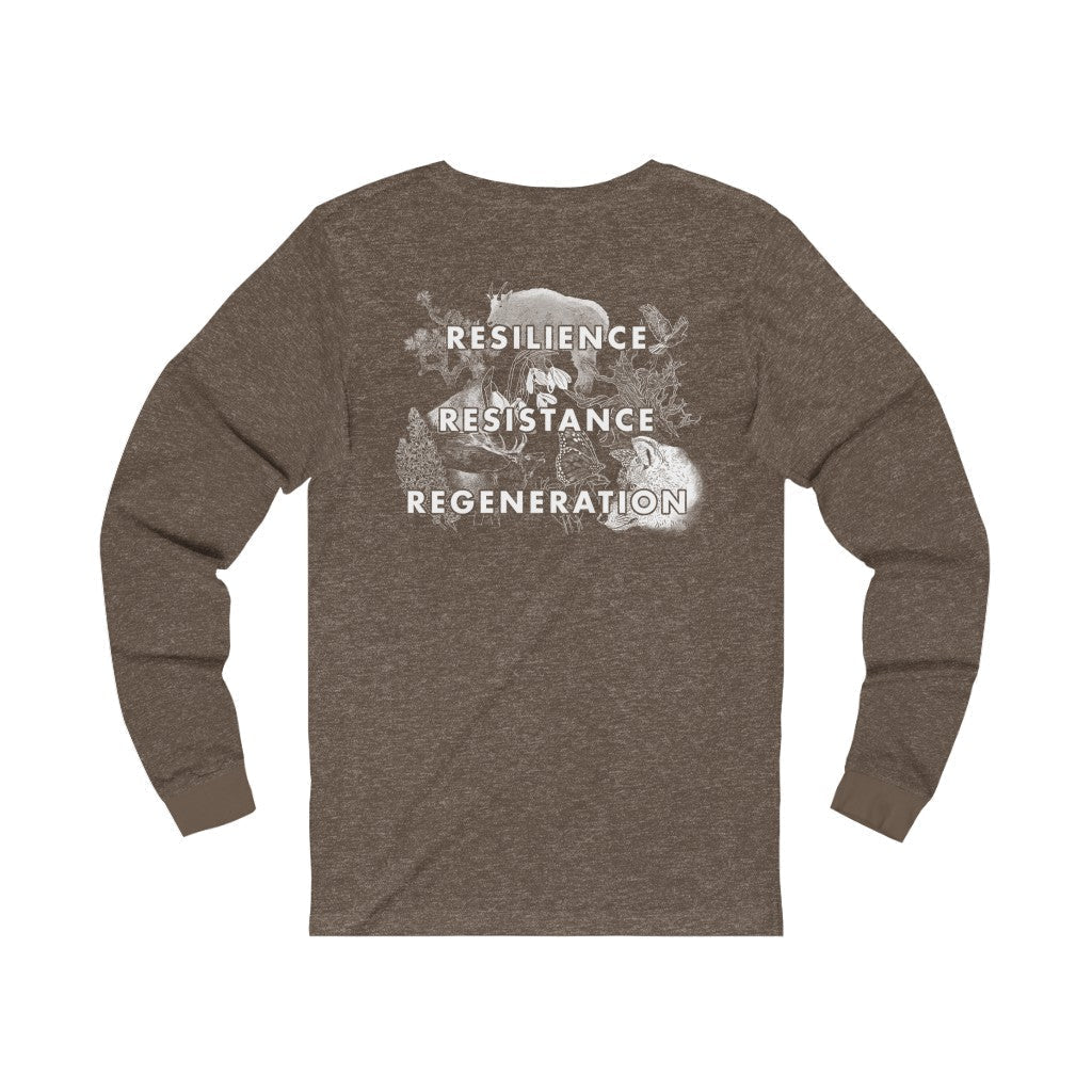 rock climbing t-shirts gifts - Unisex Long-sleeves-Resilience Resistance Regeneration — Unisex Long Sleeve Tee - Dynamite Starfish - gift for climber