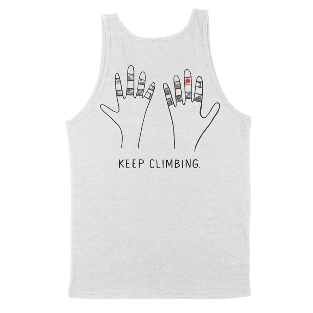 rock climbing t-shirts gifts - Unisex Tank Tops-Keep Climbing Taped Hands Unisex Triblend Tank — Quartz Monzonite - Dynamite Starfish - gift for climber
