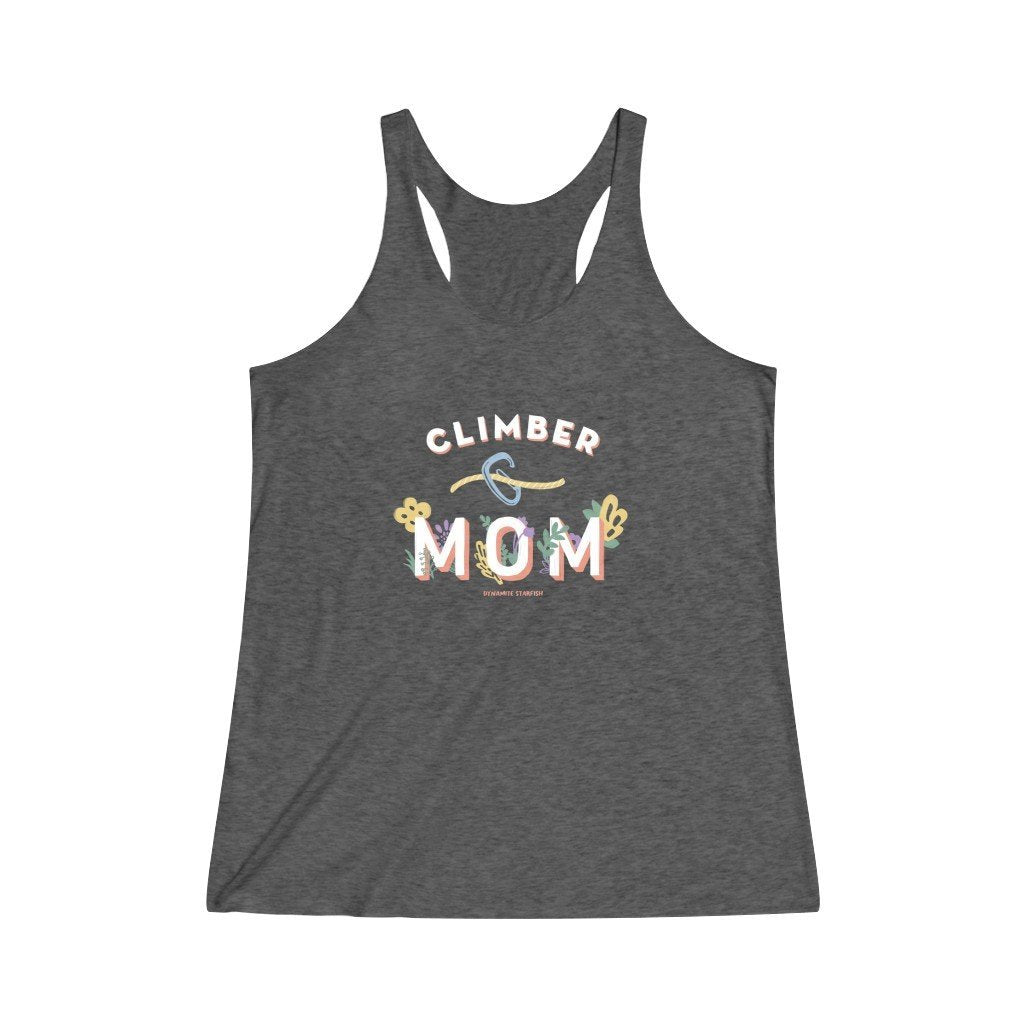 rock climbing t-shirts gifts - Women's Tank Tops-Climber Mom — Women's Triblend Racerback Tank - Dynamite Starfish - gift for climber