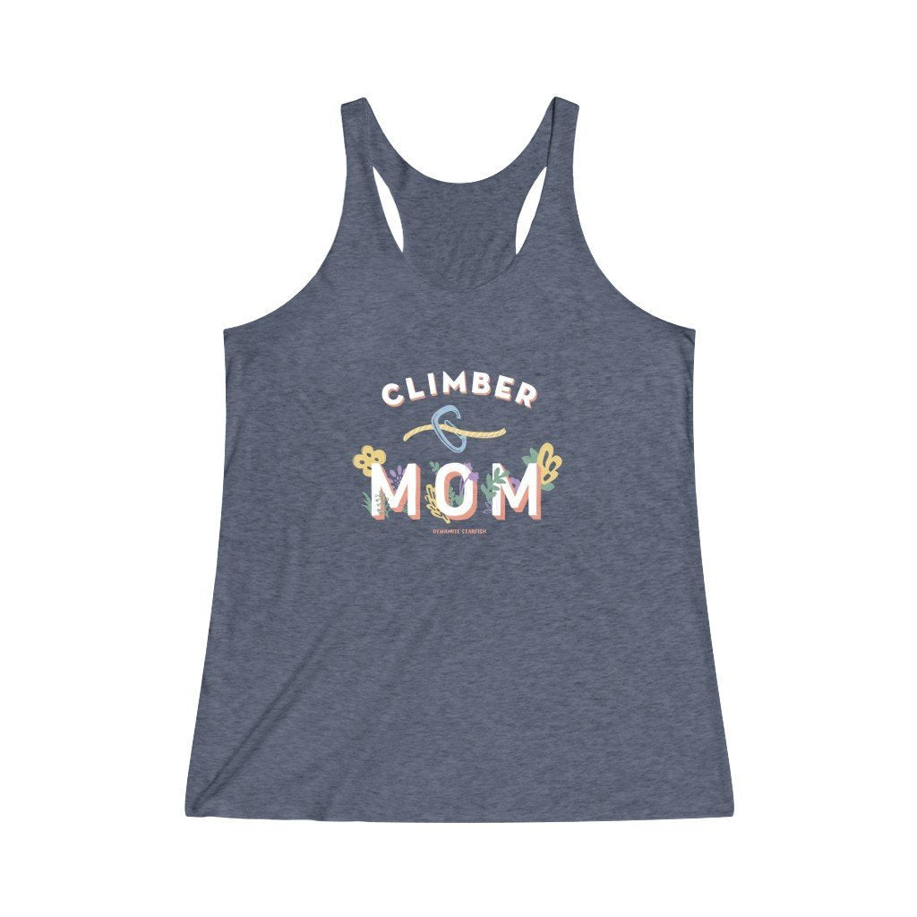 rock climbing t-shirts gifts - Women's Tank Tops-Climber Mom — Women's Triblend Racerback Tank - Dynamite Starfish - gift for climber
