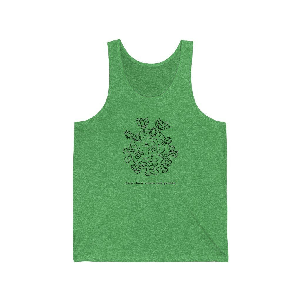rock climbing t-shirts gifts - Unisex Tank Tops-From Chaos Comes New Growth — Unisex Tank - Dynamite Starfish - gift for climber