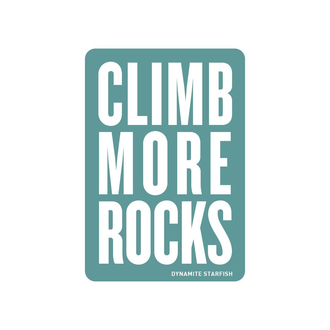 rock climbing t-shirts gifts - Sticker-Climb More Rocks — Wholesale Sticker - Dynamite Starfish - gift for climber