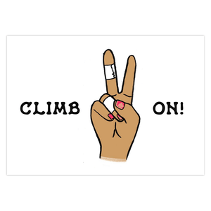 rock climbing t-shirts gifts - Greeting Cards-Climb On! Girls' Rock Climbing Manicure - Rock Climbing greeting card - Dynamite Starfish - gift for climber