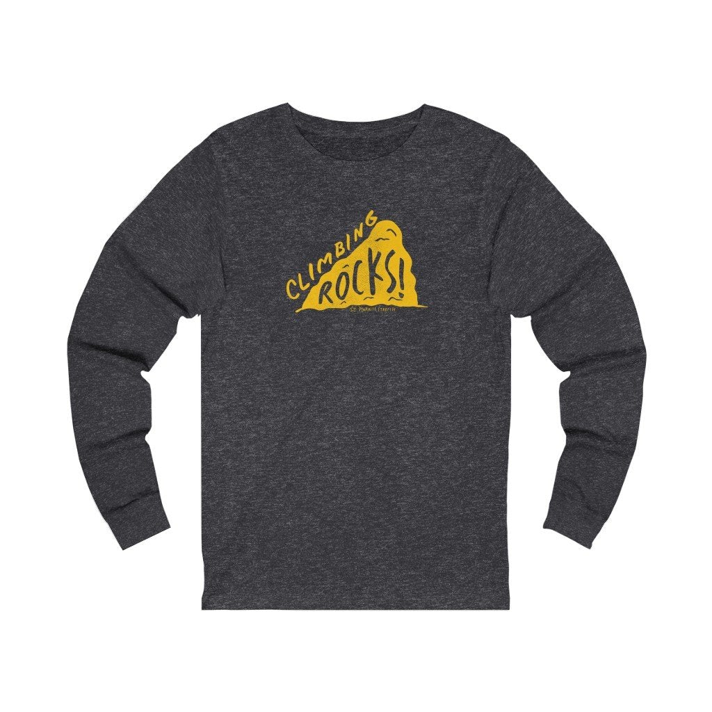 rock climbing t-shirts gifts - Unisex Long-sleeves-Climbing Rocks! — Unisex Jersey Long Sleeve Tee - Dynamite Starfish - gift for climber