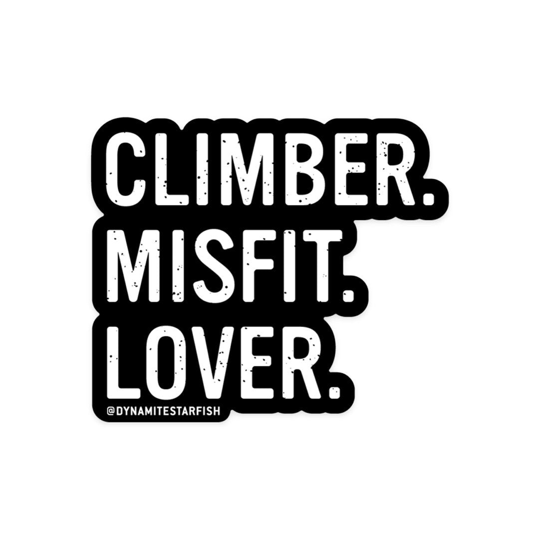 rock climbing t-shirts gifts - Stickers-Climber, Misfit, Lover — 3" Rock Climbing Sticker - Dynamite Starfish - gift for climber