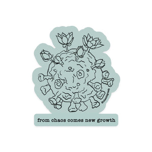 rock climbing t-shirts gifts - Stickers-From Chaos Comes New Growth — 2.5" Sticker - Dynamite Starfish - gift for climber