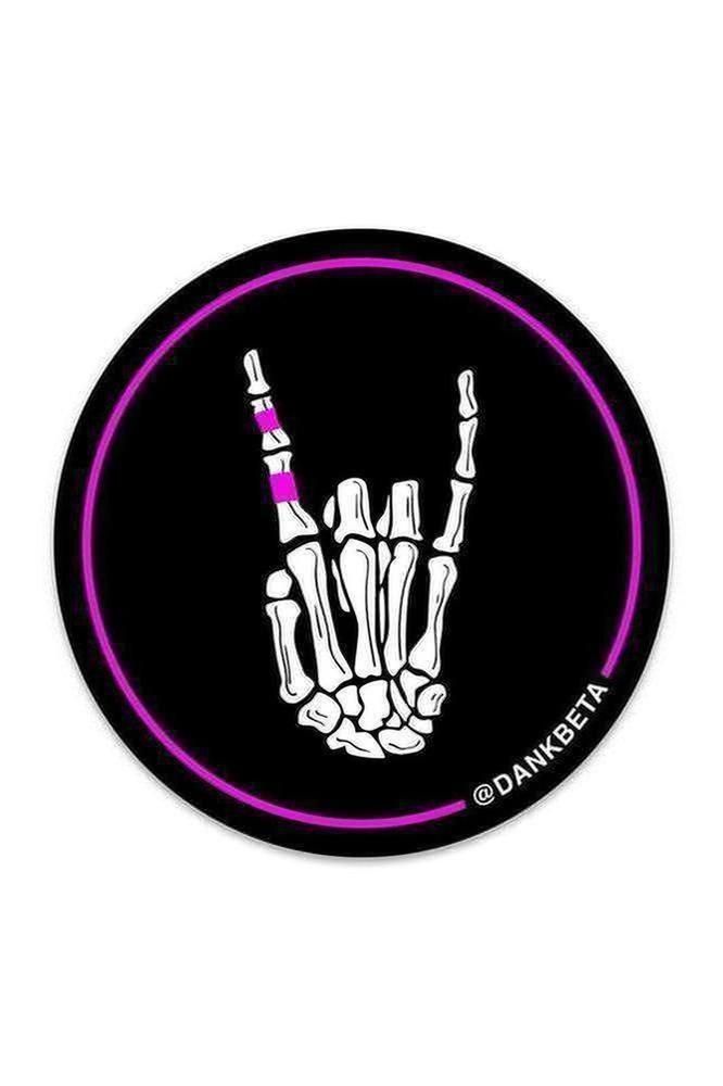 rock climbing t-shirts gifts - Sticker-Dank Beta Rock On Skeleton Hand — Wholesale Sticker - Dynamite Starfish - gift for climber
