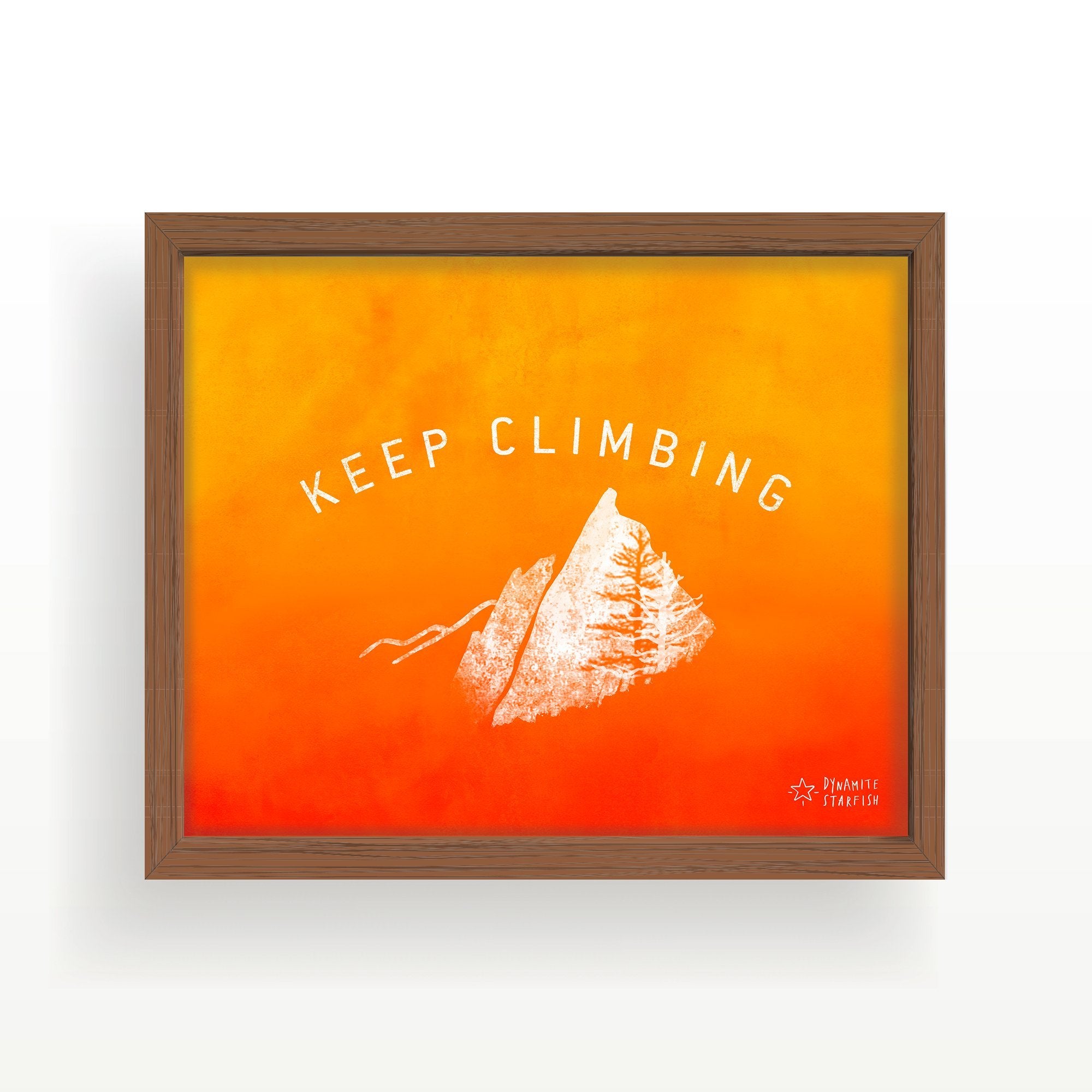 rock climbing t-shirts gifts - Art prints-Keep Climbing — 8x10" Art Print - Dynamite Starfish - gift for climber
