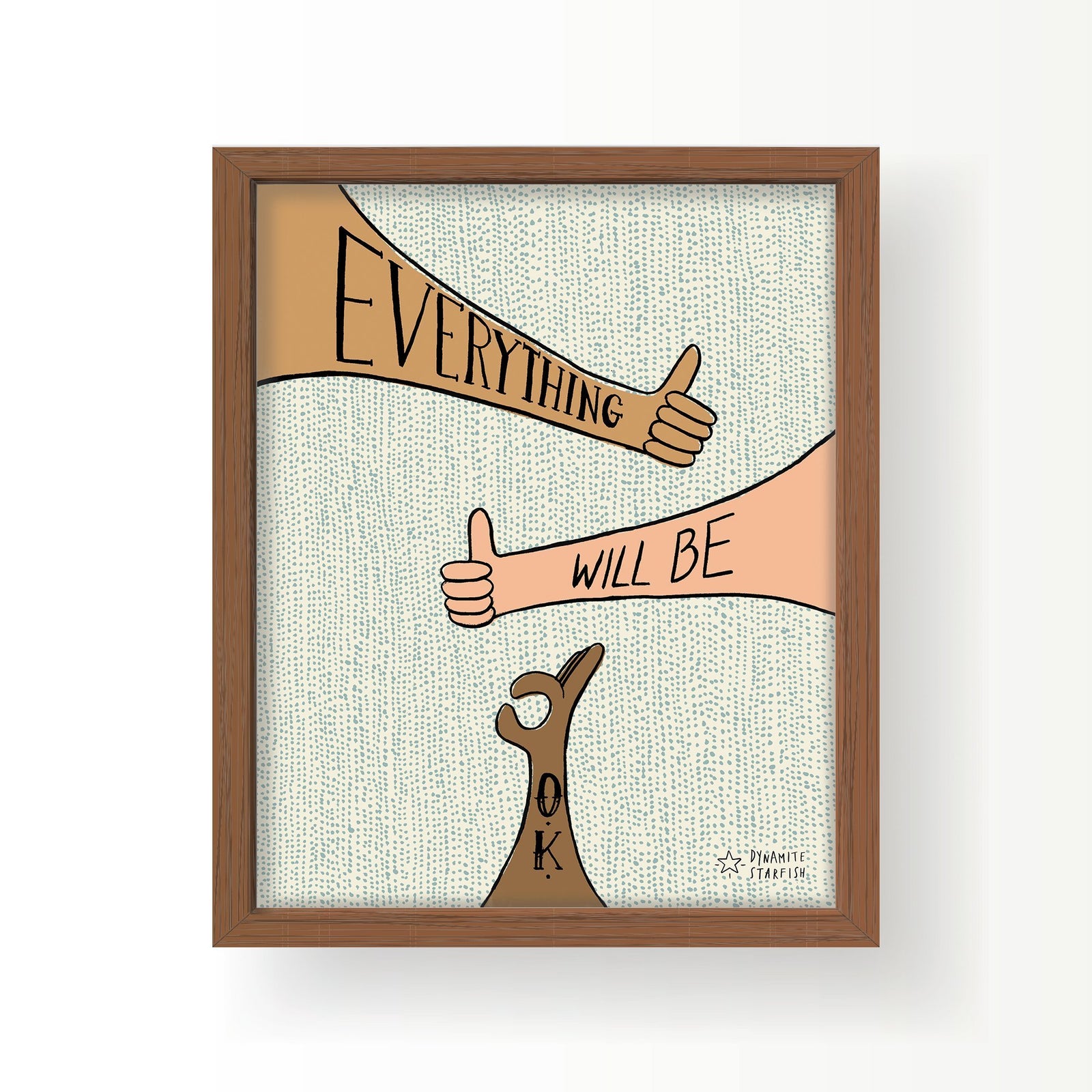 rock climbing t-shirts gifts - Art prints-Everything Will Be O.K. — 8x10" Art Print - Dynamite Starfish - gift for climber