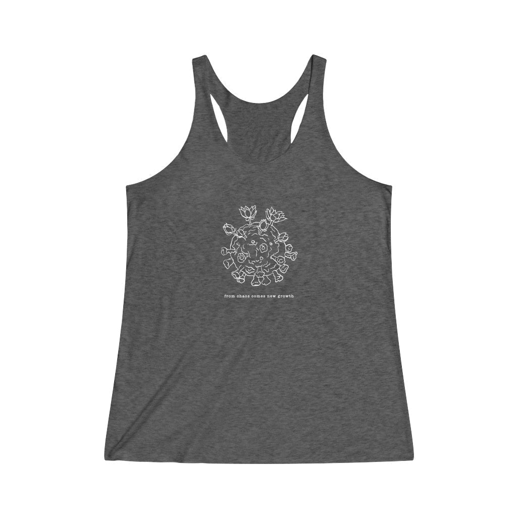 rock climbing t-shirts gifts - Women's Tank Tops-From Chaos Comes New Growth — Women's Tri-Blend Racerback Tank - Dynamite Starfish - gift for climber