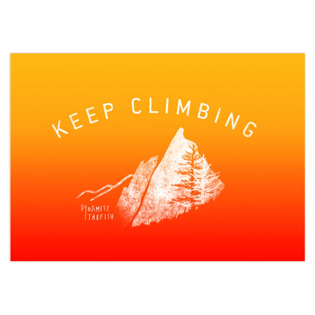 rock climbing t-shirts gifts - Greeting Cards-Keep Climbing Mountains - Rock Climbing greeting card - Dynamite Starfish - gift for climber