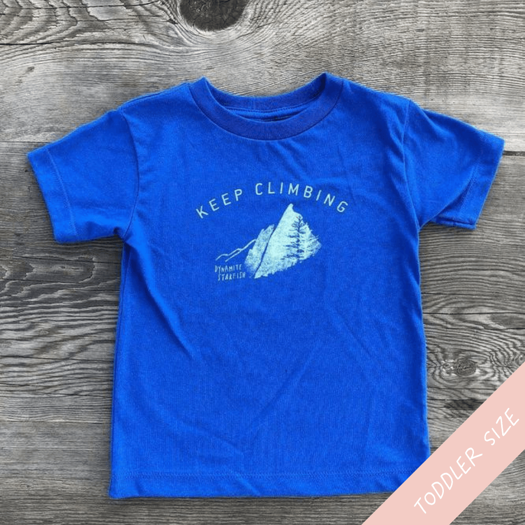 Van gys overførsel Keep Climbing Toddler Kid's T-Shirt — Heather Royal Blue - Dynamite Starfish