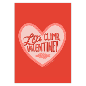 rock climbing t-shirts gifts - Greeting Cards-Let's Climb, Valentine! - Rock Climbing greeting card - Dynamite Starfish - gift for climber