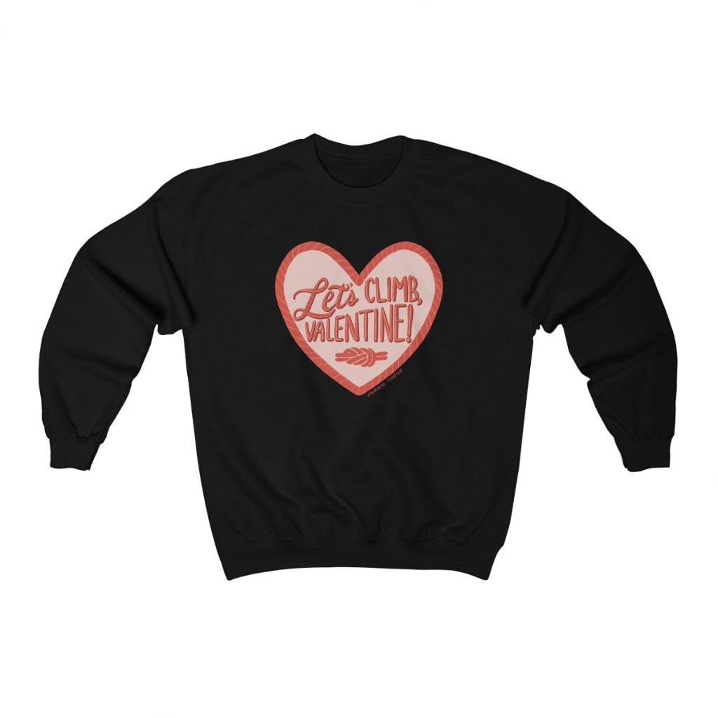 rock climbing t-shirts gifts - Unisex Sweatshirts-Let's Climb Valentine! — Unisex Crewneck Sweatshirt - Dynamite Starfish - gift for climber