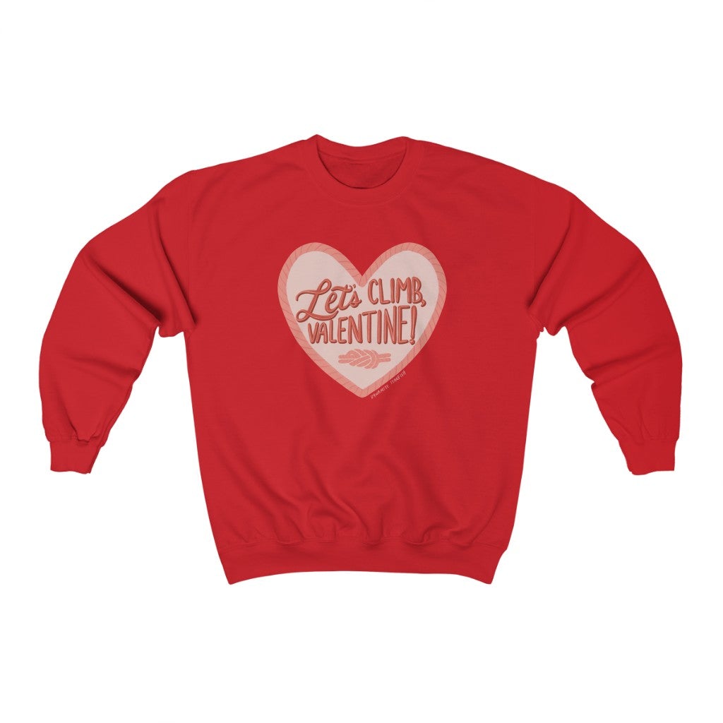 rock climbing t-shirts gifts - Unisex Sweatshirts-Let's Climb Valentine! — Unisex Crewneck Sweatshirt - Dynamite Starfish - gift for climber
