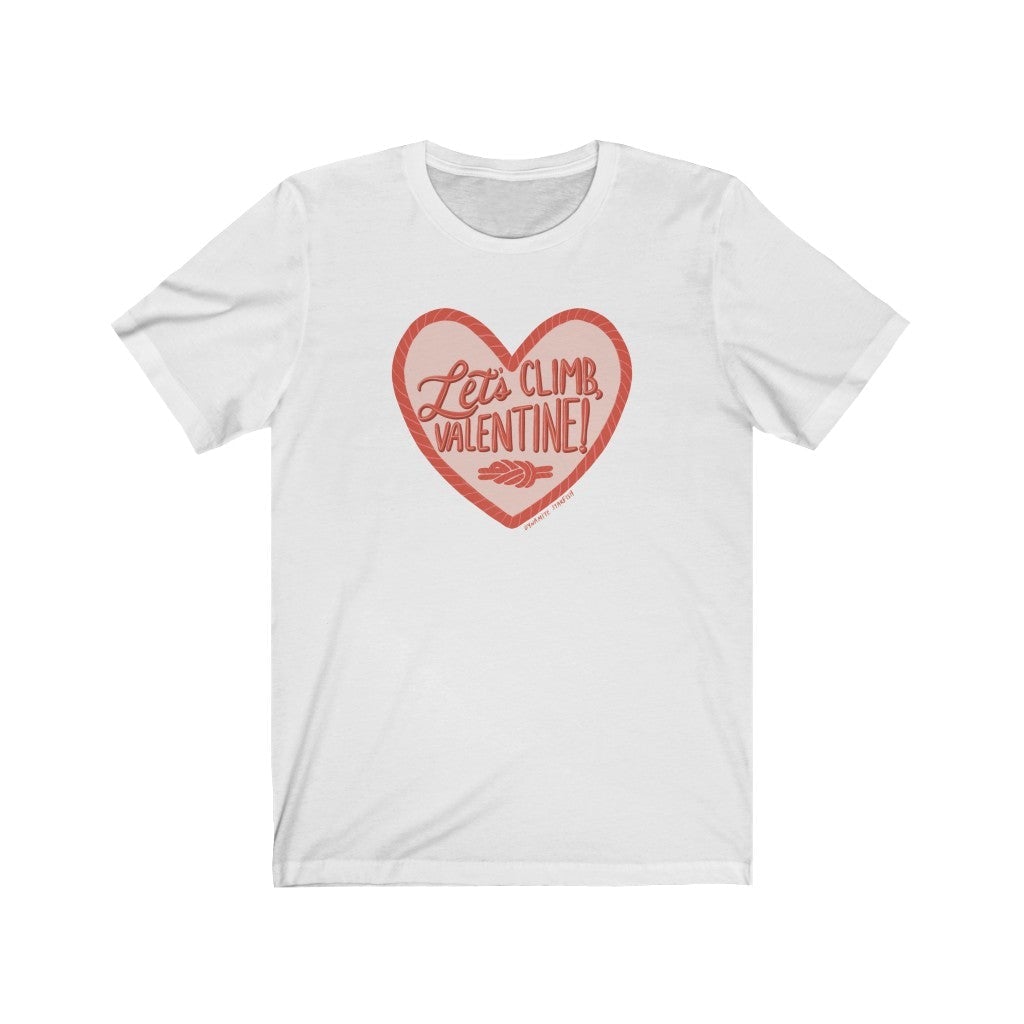 rock climbing t-shirts gifts - Unisex T-Shirts-Let's Climb Valentine! — Unisex Rock Climbing T-Shirt - Dynamite Starfish - gift for climber