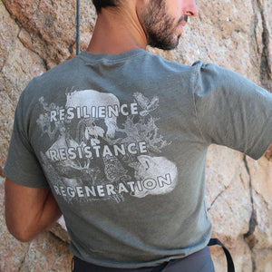 Resilience Unisex Tee — Triblend Pine Forest-Dynamite Starfish