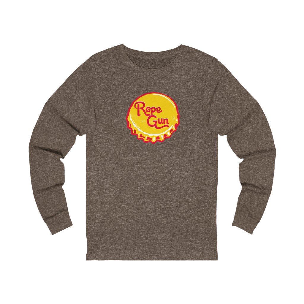 rock climbing t-shirts gifts - Unisex Long-sleeves-Rope Gun — Unisex Long Sleeve T-Shirt - Dynamite Starfish - gift for climber