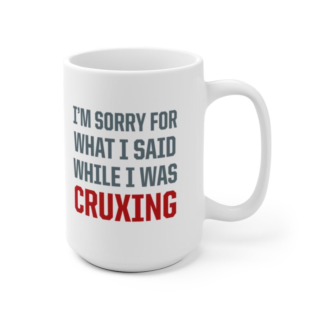 rock climbing t-shirts gifts - Mugs-Sorry Cruxing — Ceramic Coffee Mug - Dynamite Starfish - gift for climber