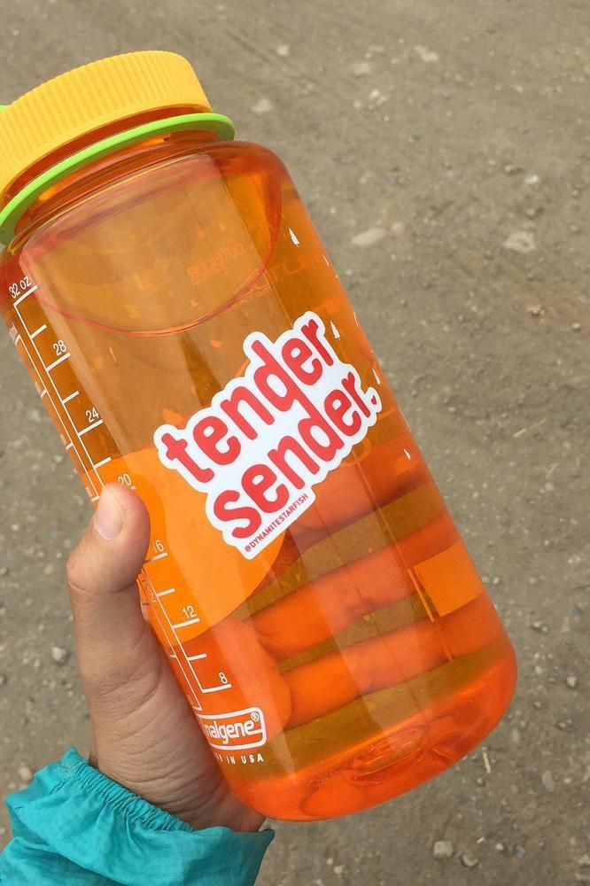 rock climbing t-shirts gifts - Stickers-Tender Sender — 3" Sticker - Dynamite Starfish - gift for climber